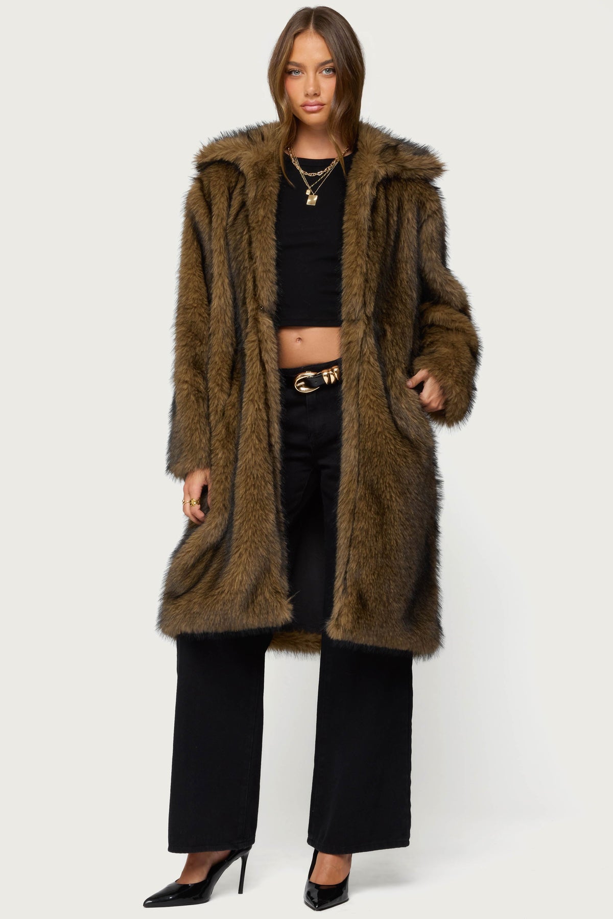 Saphira Oversized Faux Fur Maxi Coat