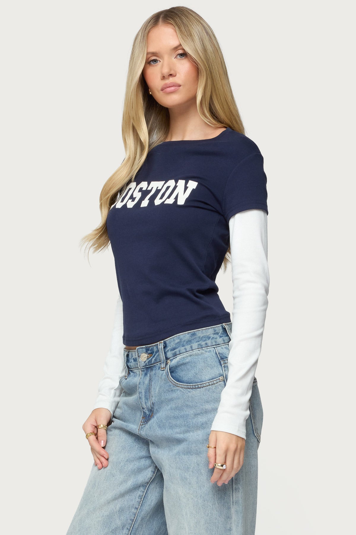 Boston Layered Long Sleeve T Shirt