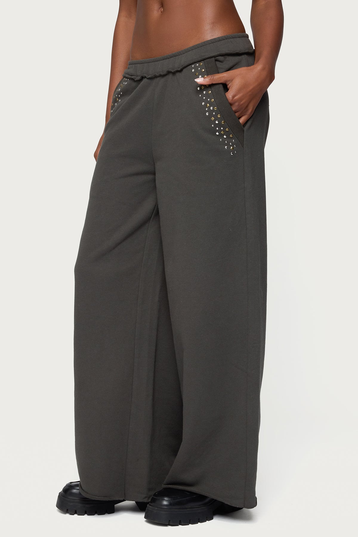 Wrenn Studded Wide Leg Joggers