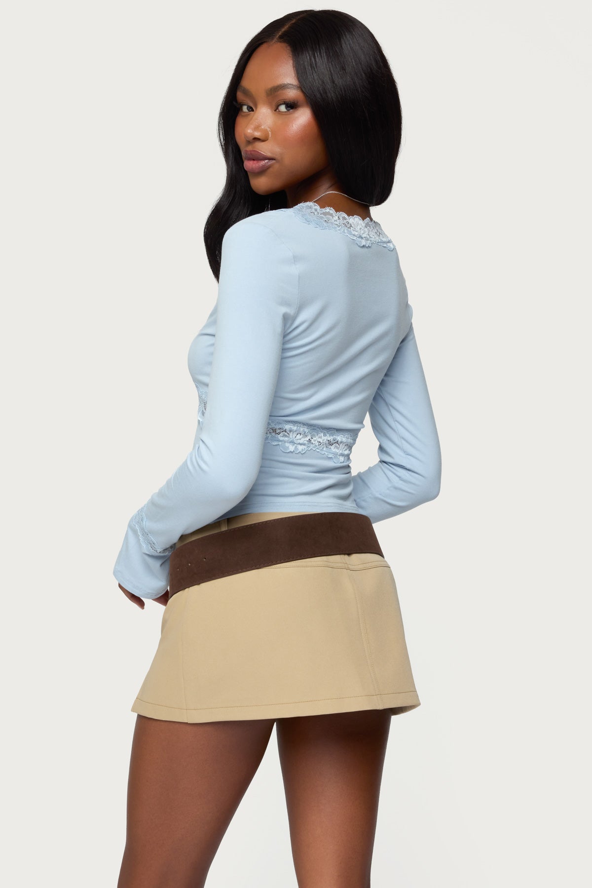 Mathilda Lacey Bell Sleeve Top