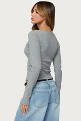 Loria Striped Boat Neck Top