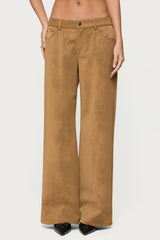 Stacey Low Rise Faux Suede Trousers