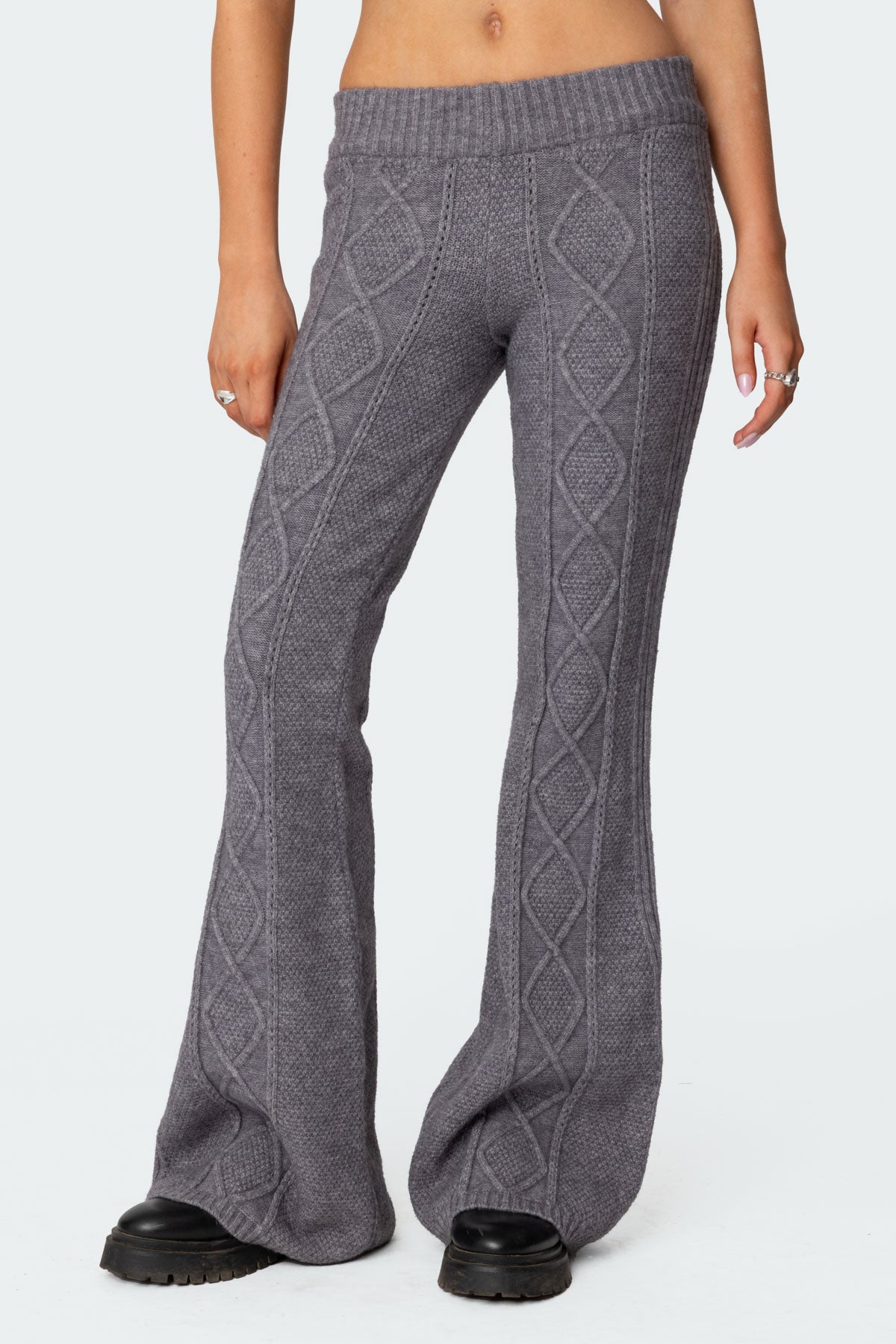Ray Cable Knit Flared Trousers