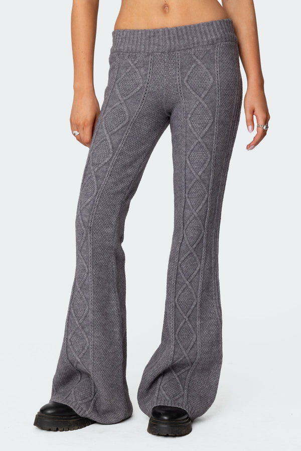 Ray Cable Knit Flared Trousers
