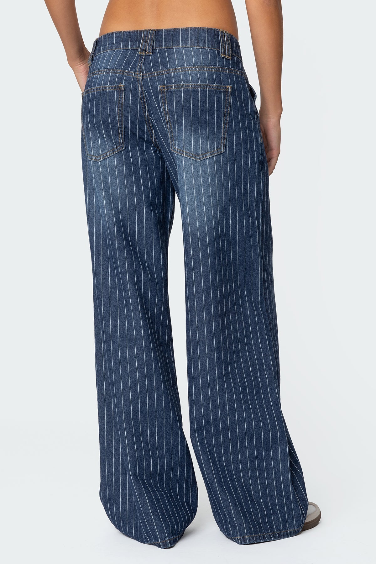 Cory Striped Low Rise Baggy Jeans