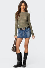 Daisey Textured Sheer Lace Top