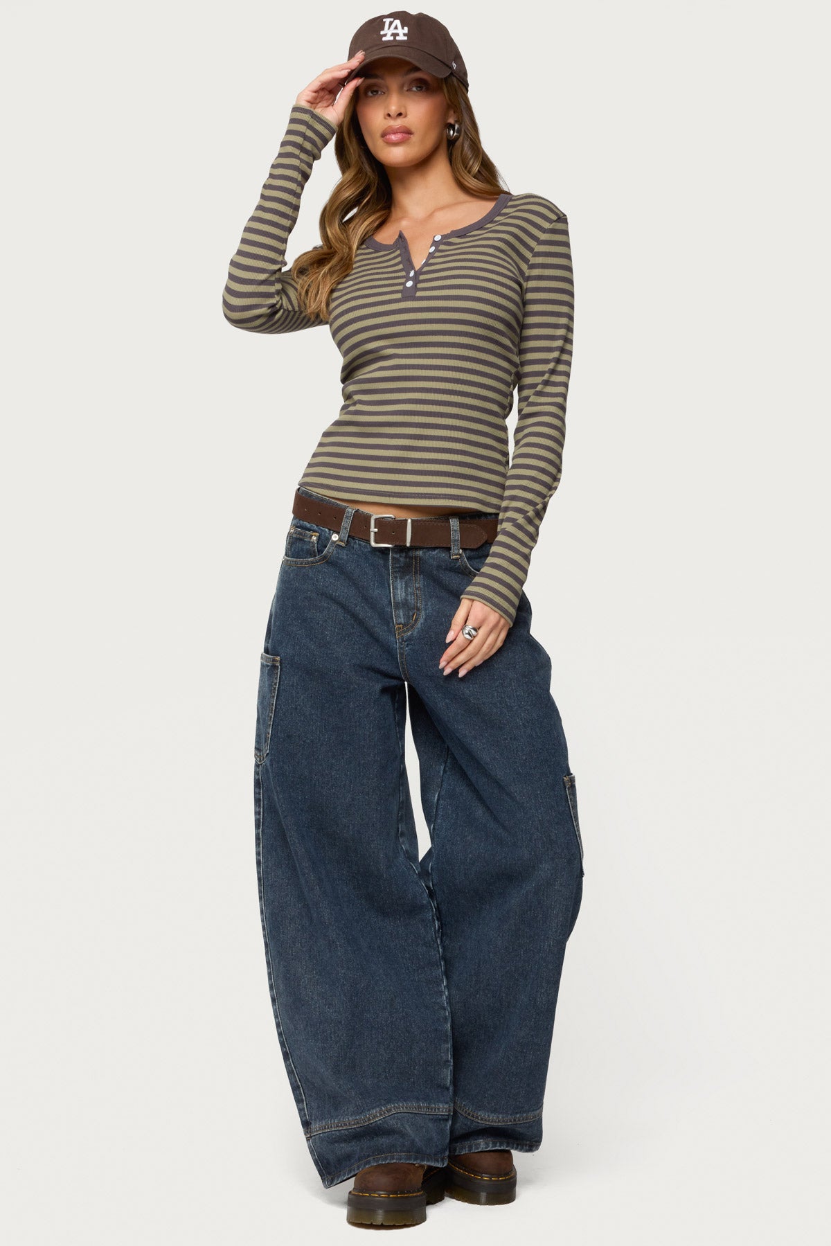 Roma Striped Henley Top