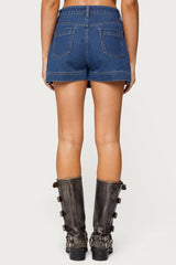 Felica High Rise Denim Mini Skort
