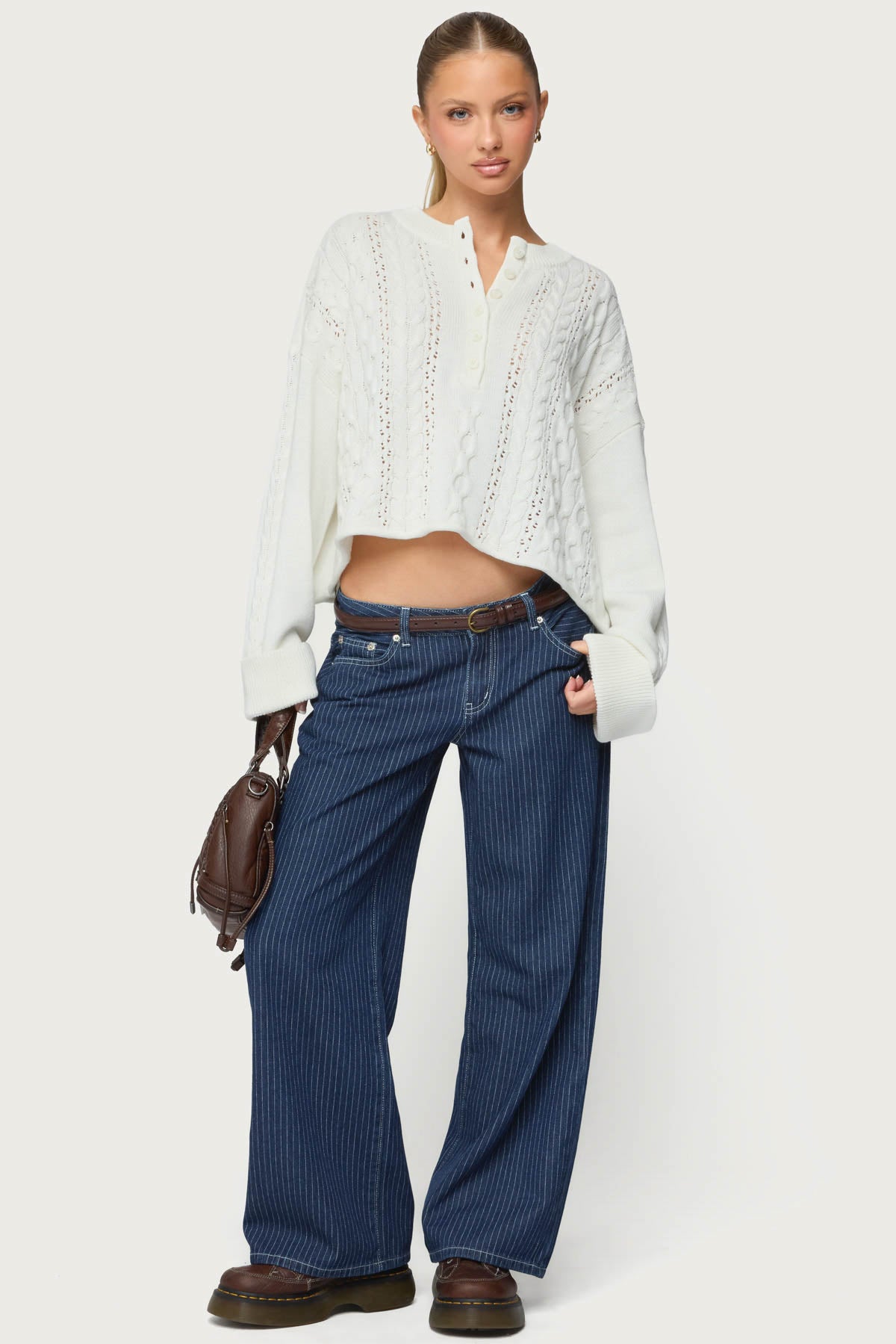 Marianna Button Cable Knit Sweater