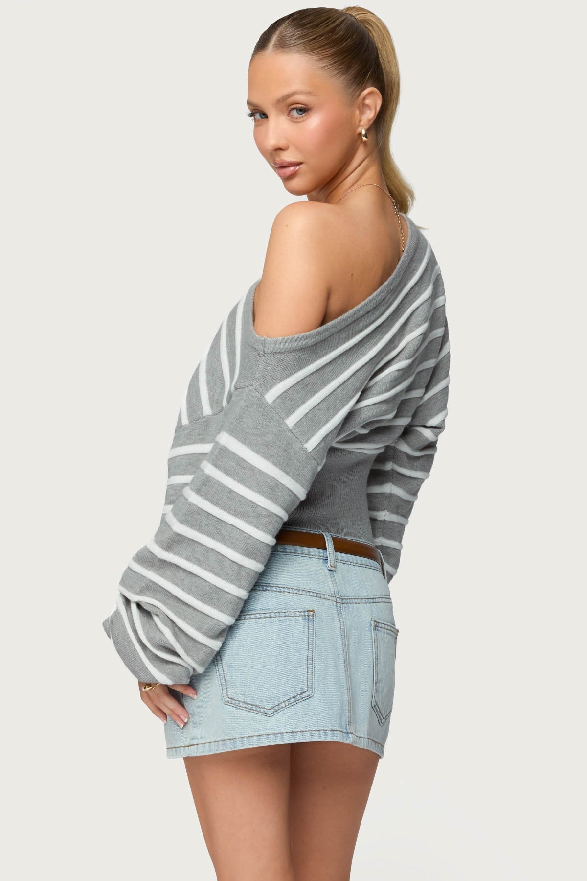 Mika Off Shoulder Oversized Sweater