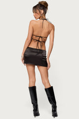 Nelley Backless Beaded Sequin Chiffon Top