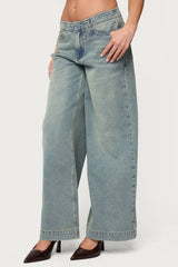 Saffie No Waistaband Low Rise Baggy Jeans