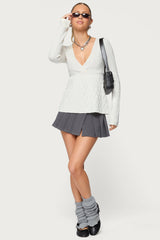 Saphey Babydoll Cable Knit Top