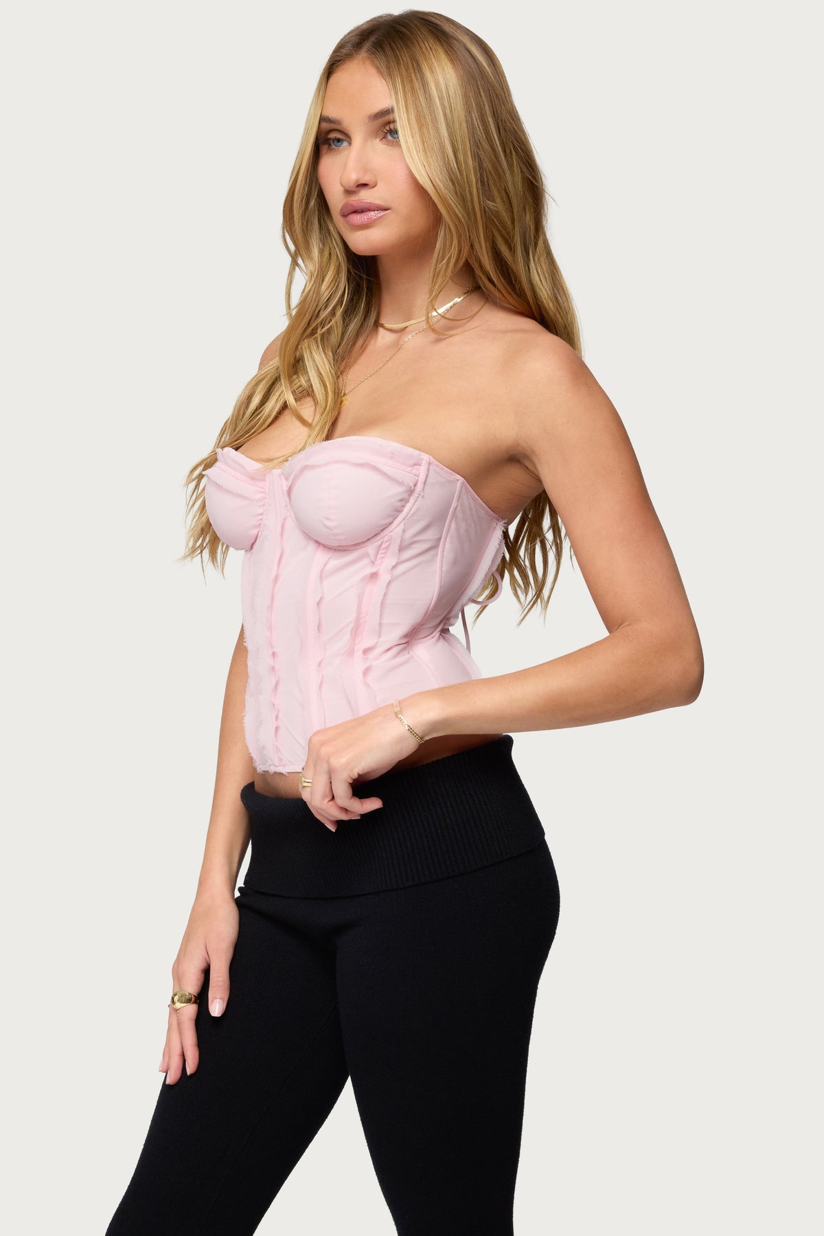 Naliah Raw Edge Strapless Corset