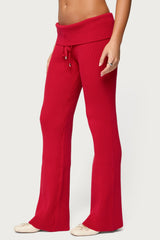 Adannah Foldover Ribbed Knit Trousers