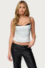 Polka Dot Layered Lacey Bra Corset