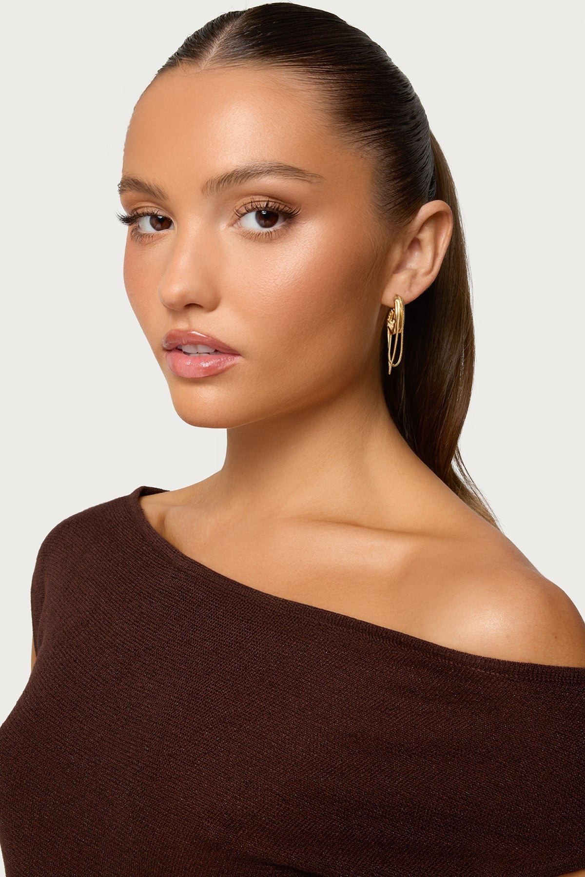 Dangling Chain Hoop Earrings