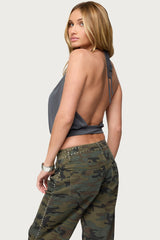 Kammy Draped Backless Halter Top