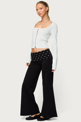 Petite Reeva Polka Dot Foldover Trousers
