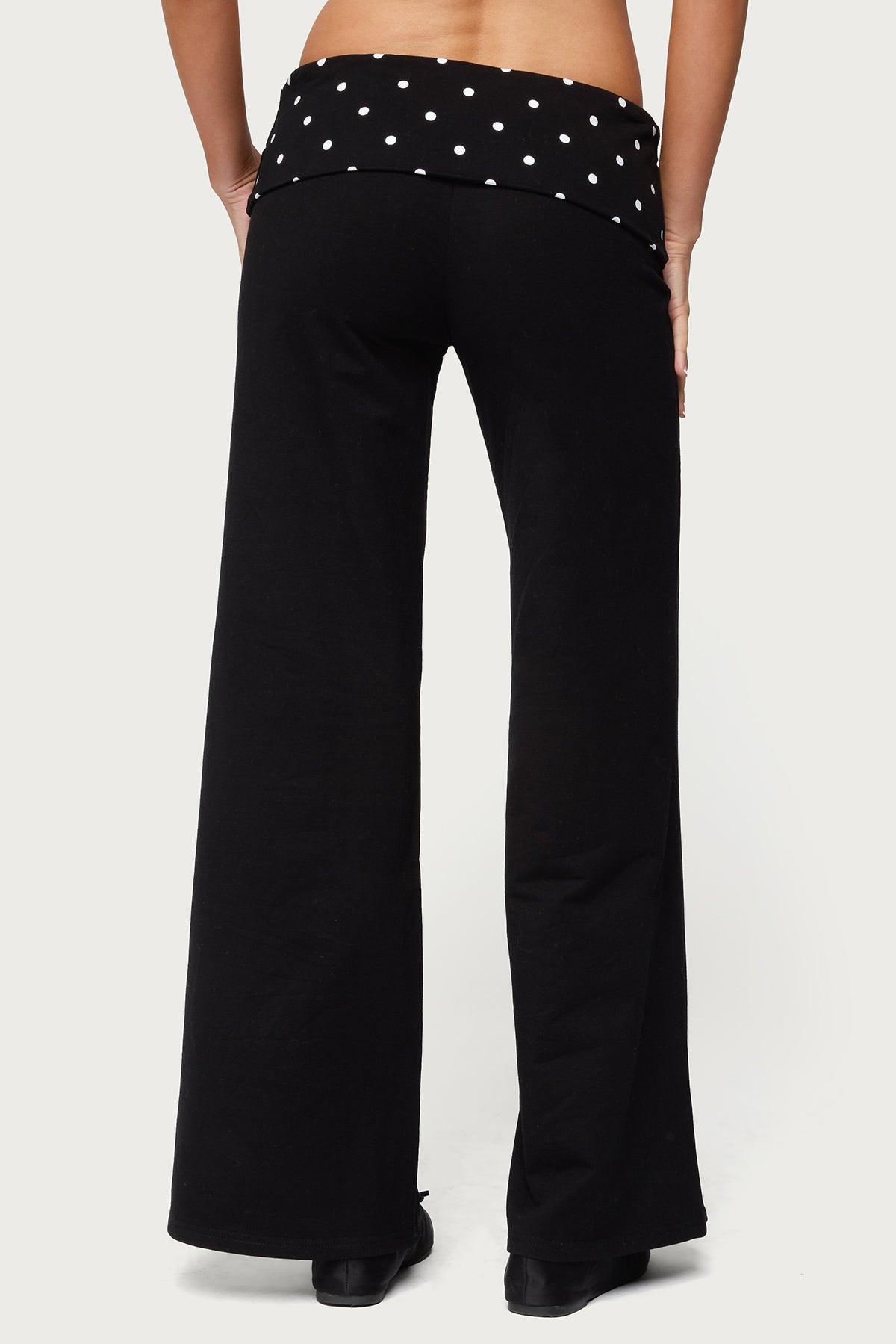 Petite Reeva Polka Dot Foldover Trousers