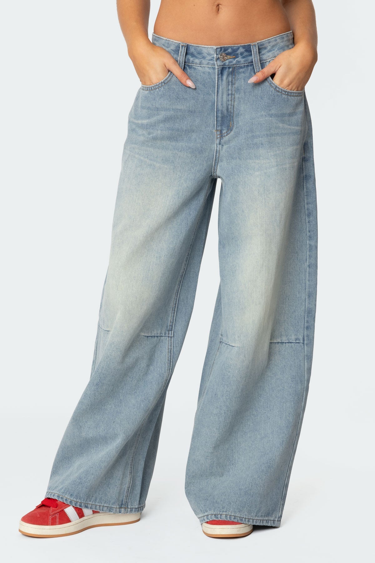 Skater Girl Washed Low Rise Baggy Jeans