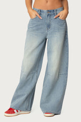 Skater Girl Washed Low Rise Baggy Jeans