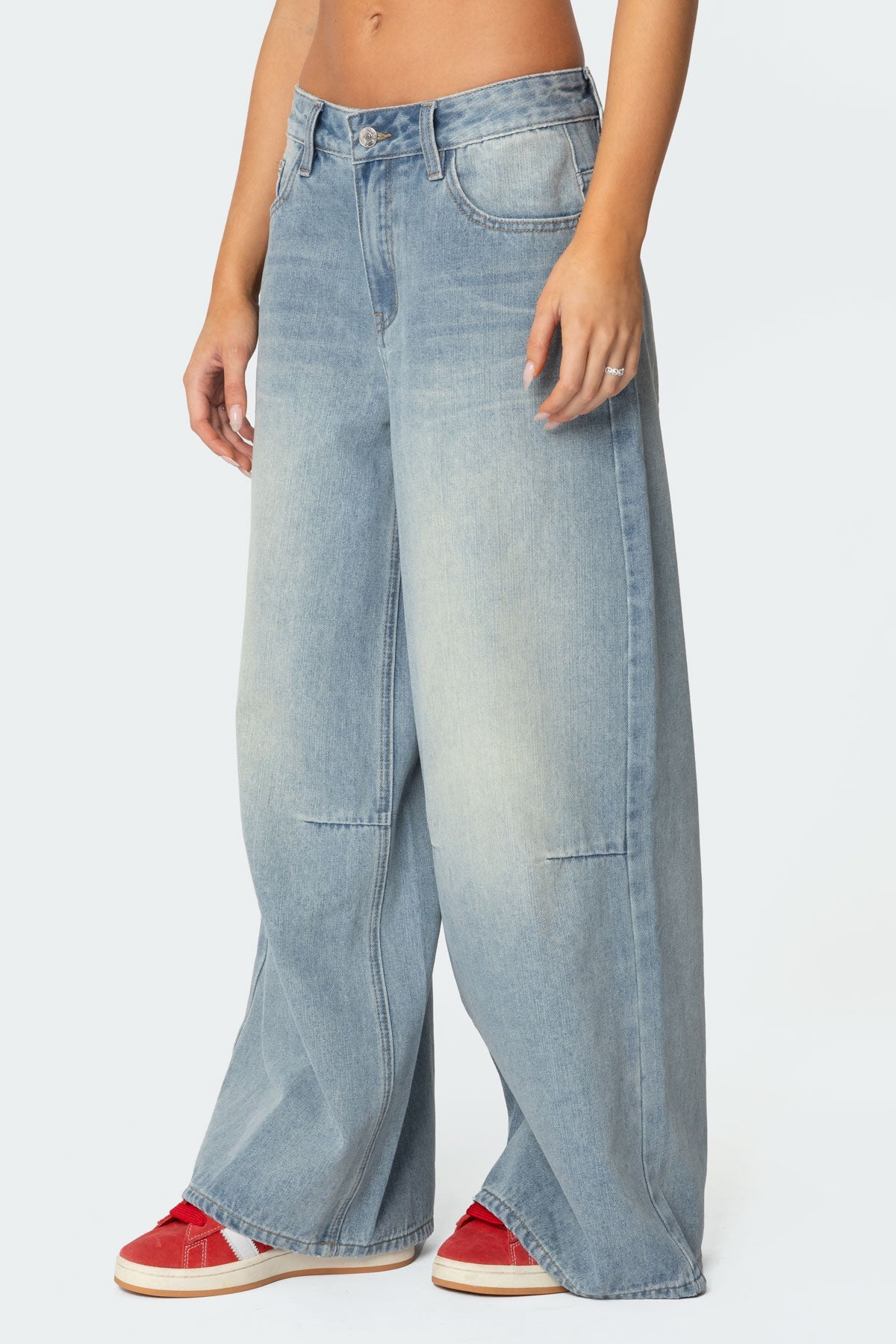 Skater Girl Washed Low Rise Baggy Jeans