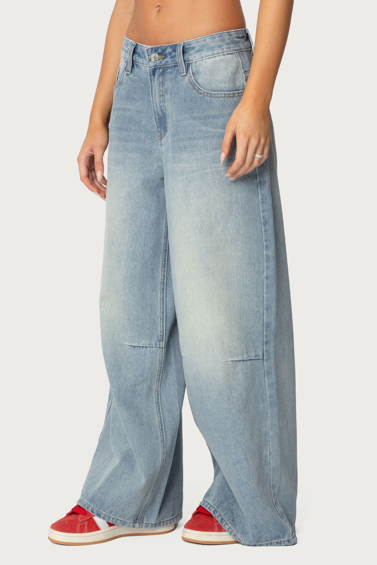 Skater Girl Washed Low Rise Baggy Jeans