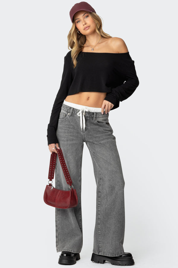 Cropped Off Shoulder Top view 2