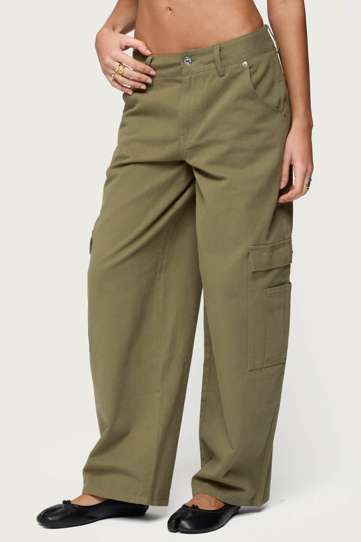 Jadah Low Rise Baggy Cargo Trousers