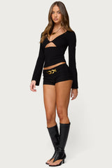 Kailee Cutout Long Sleeve Ribbed Top