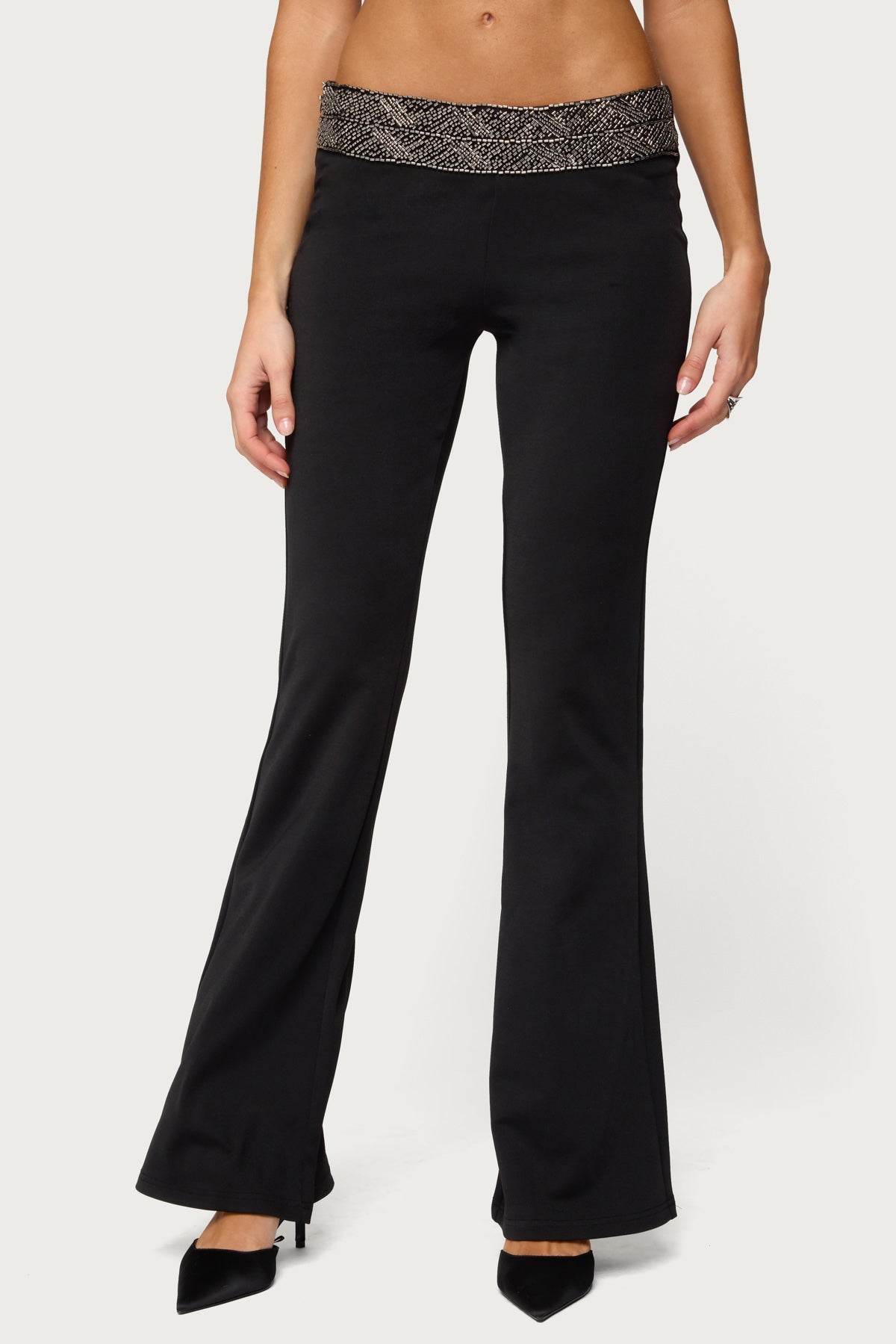 Maricela Sequin Bead Bootcut Trousers