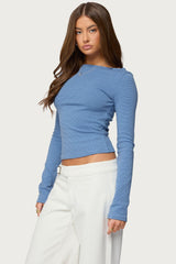 Loria Striped Boat Neck Top