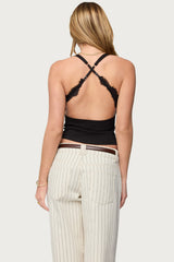 Ranata Lacey Scoop Neck Top