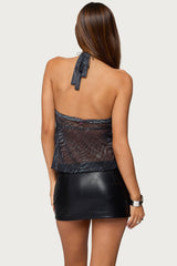 Tiger Printed Mesh Babydoll Top