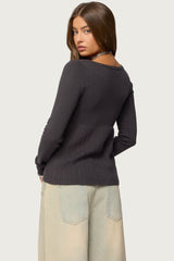 Jaylah Cable Knit Babydoll Top