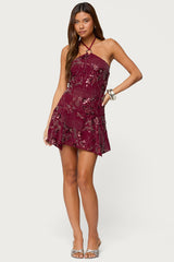 Adria Bead & Sequin Mini Dress