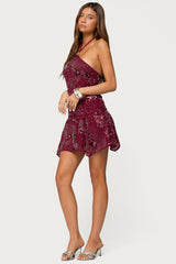Adria Bead & Sequin Mini Dress