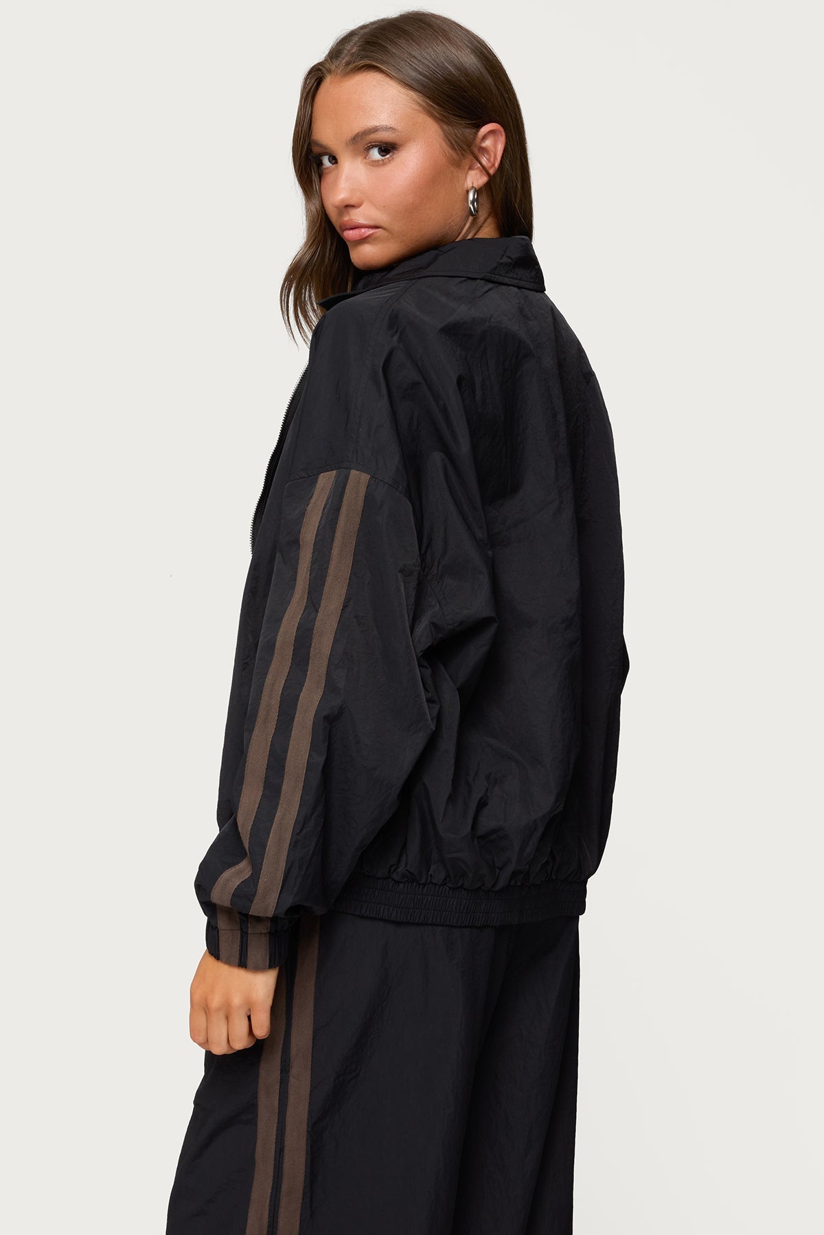 Kieran Stripey Nylon Track Jacket