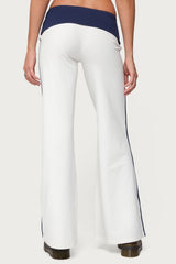 8 Contrast Fold Over Wide Leg Trousers