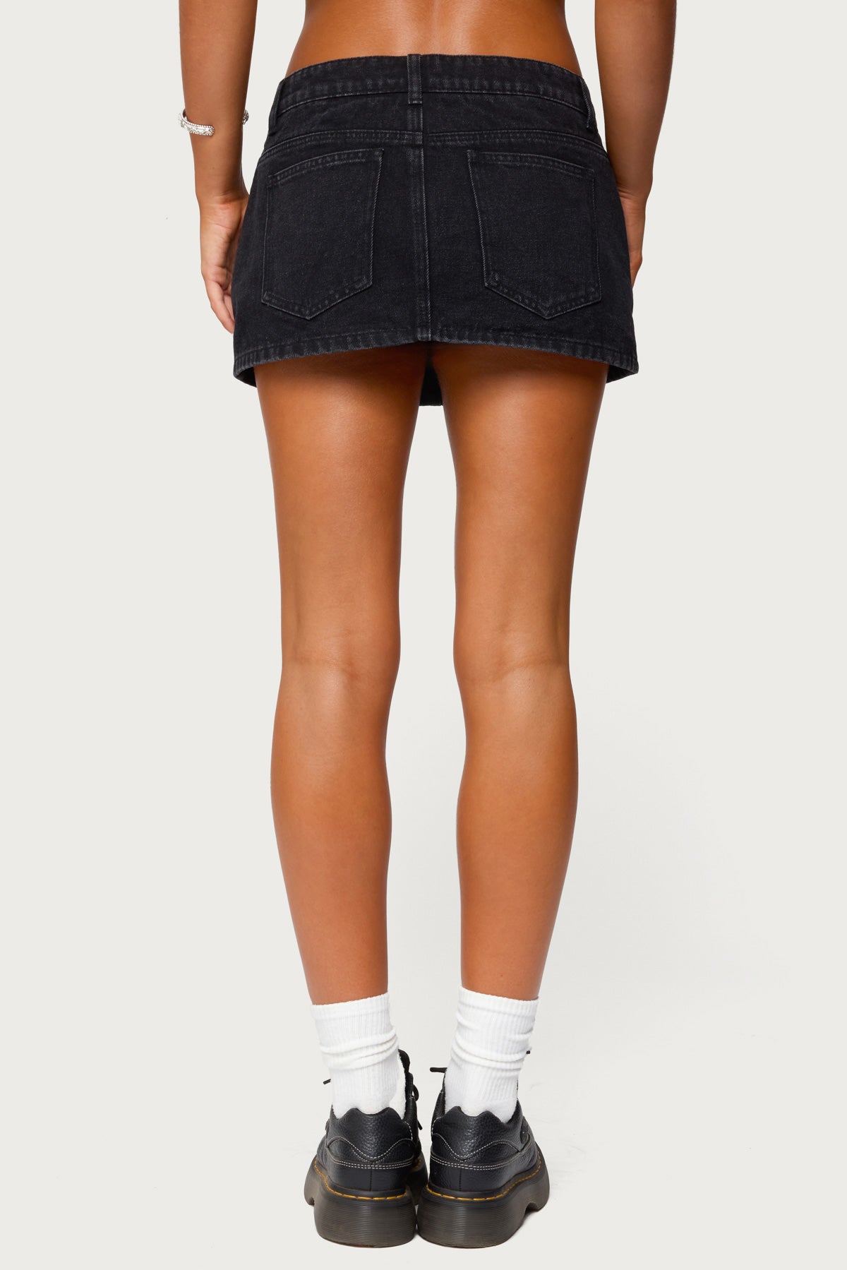 Ziggie Tie Front Denim Mini Skort
