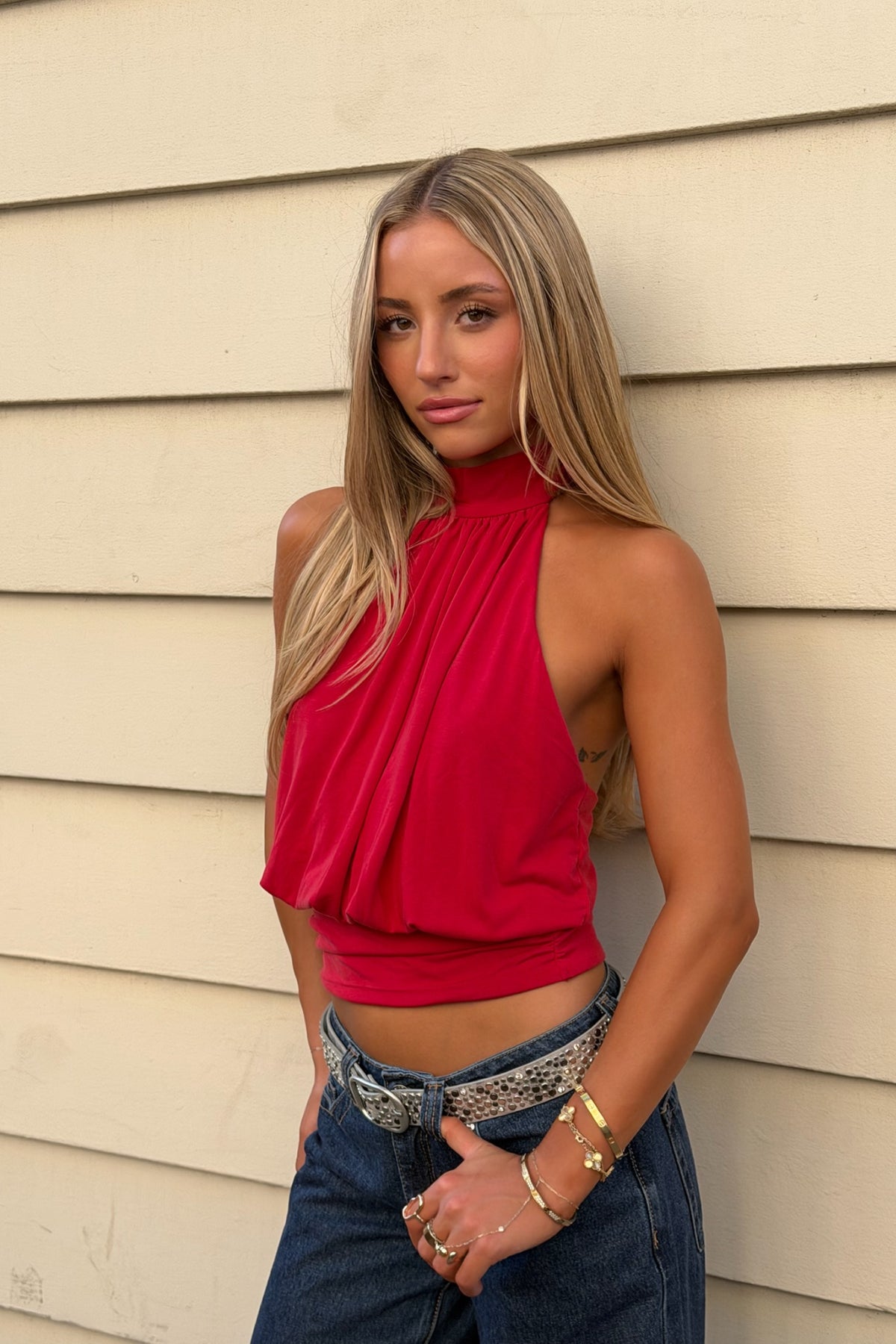 Laeva Backless Halter Top