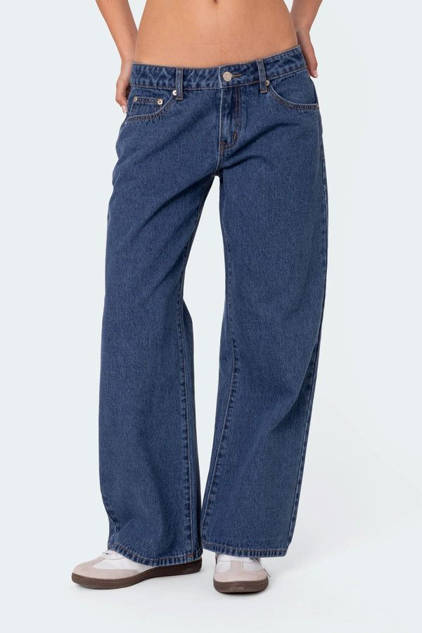 Petite Raelynn Washed Low Rise Baggy Jeans