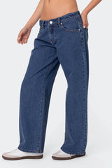 Petite Raelynn Washed Low Rise Baggy Jeans