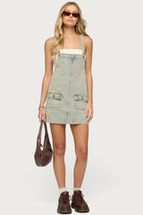 Overall Denim Mini Dress