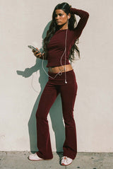 Ivanne Foldover Flared Trousers