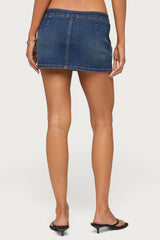 Fridie Buttoned Denim Mini Skort