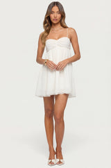Ariellah Chiffon Babydoll Mini Dress