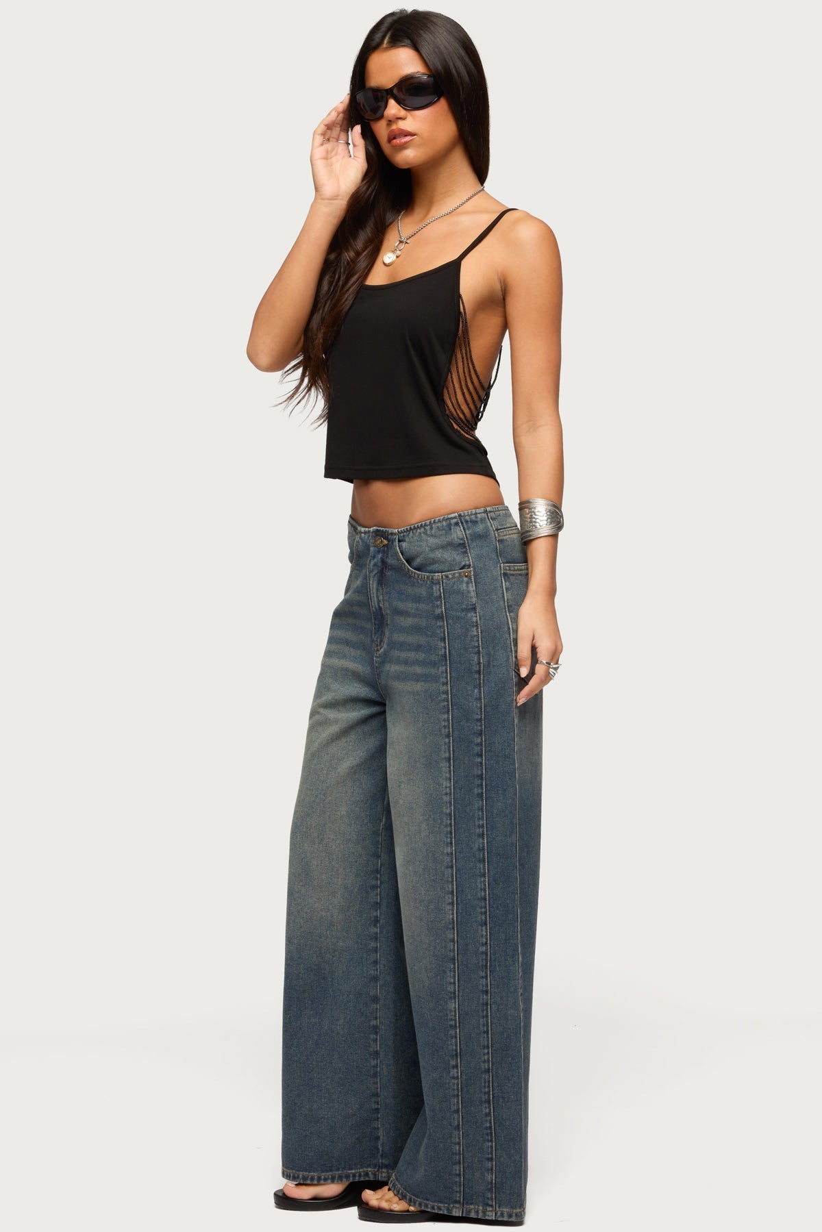 Elia No Waistband Low Rise Baggy Jeans
