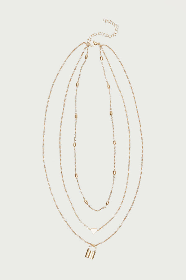 Secrets Layered Lock Necklace view 2
